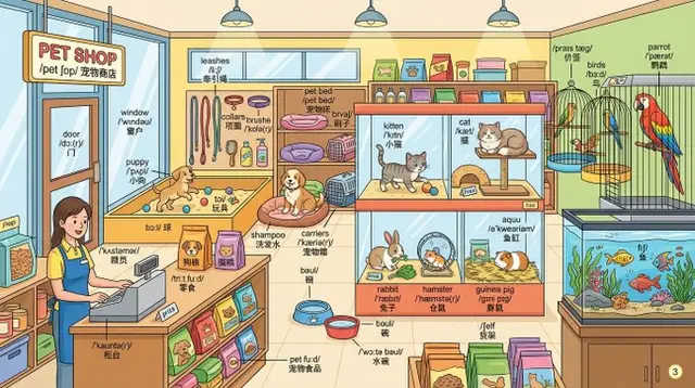 Draw language learning scenario picture